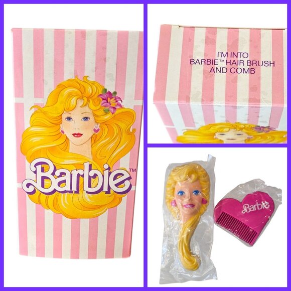 Rare Vintage Avon Barbie Doll Brush And Comb Set Never Opened - Picture 1 of 15